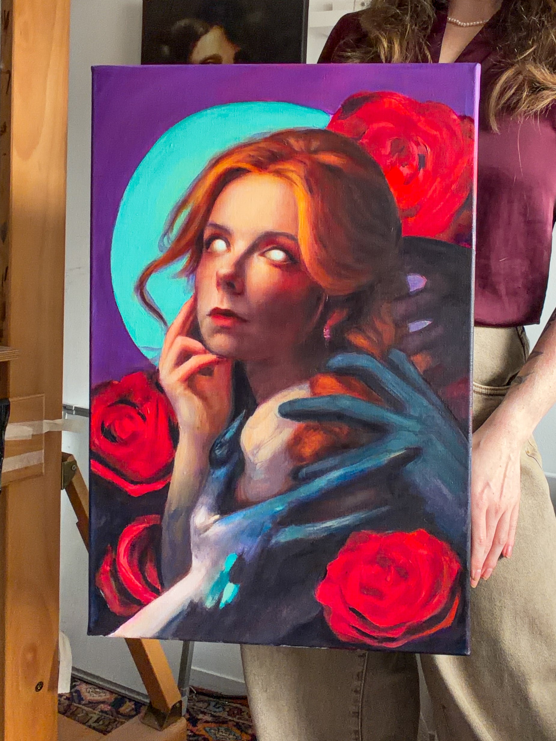 Risky Rose Oil Painting - Original