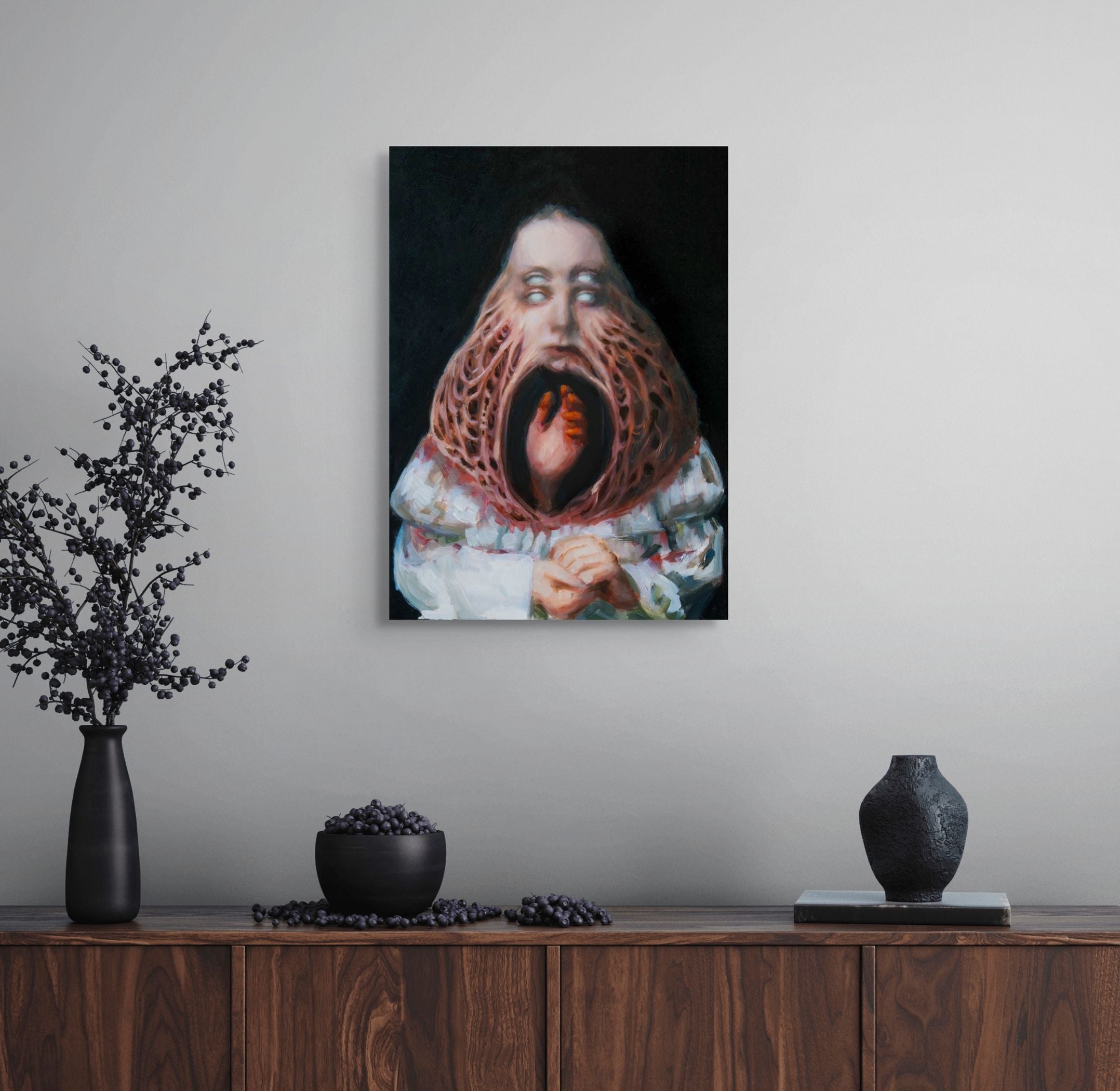 Tiny horror 3: Trych Oil Painting - Original